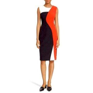 Milly Colorblock Helix Sleeveless Sheath Dress 8